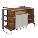 Ver imagem 3 de Mesa Ilha Gourmet 131 Cm 2 Portas P1035 Arenas Mell Pp Milani Store