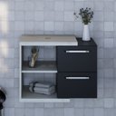 Ver imagem 1 de Armário Gabinete Nexus 65g Contemporâneo Branco/Snow/Preto Ônix