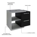 Ver imagem 5 de Armário Gabinete Nexus 65g Contemporâneo Branco/Snow/Preto Ônix