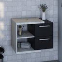 Ver imagem 6 de Armário Gabinete Nexus 65g Contemporâneo Branco/Snow/Preto Ônix