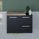 Ver imagem 4 de Armario Gabinete Nexus 65P Contemporâneo Marrom/Carvalho/Preto