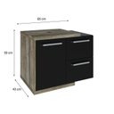 Ver imagem 5 de Armario Gabinete Nexus 65P Contemporâneo Marrom/Carvalho/Preto