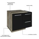Ver imagem 6 de Armario Gabinete Nexus 65P Contemporâneo Marrom/Carvalho/Preto