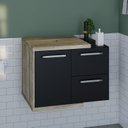 Ver imagem 7 de Armario Gabinete Nexus 65P Contemporâneo Marrom/Carvalho/Preto