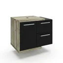 Ver imagem 2 de Armario Gabinete Nexus 65P Contemporâneo Marrom/Carvalho/Preto