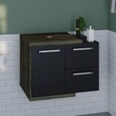 Ver imagem 6 de Armário Gabinete Nexus 65P Contemporâneo Marrom/Carvalho Dark/Preto Ônix