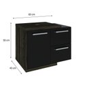 Ver imagem 4 de Armário Gabinete Nexus 65P Contemporâneo Marrom/Carvalho Dark/Preto Ônix
