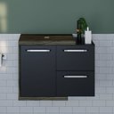 Ver imagem 1 de Armário Gabinete Nexus 65P Contemporâneo Marrom/Carvalho Dark/Preto Ônix