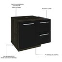 Ver imagem 5 de Armário Gabinete Nexus 65P Contemporâneo Marrom/Carvalho Dark/Preto Ônix