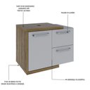 Ver imagem 5 de Armário Gabinete Nexus 65P Contemporâneo Marrom/Lâmina Mel/Branco Chess