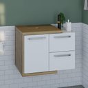 Ver imagem 6 de Armário Gabinete Nexus 65P Contemporâneo Marrom/Lâmina Mel/Branco Chess