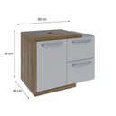 Ver imagem 4 de Armário Gabinete Nexus 65P Contemporâneo Marrom/Lâmina Mel/Branco Chess