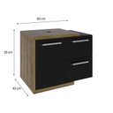 Ver imagem 4 de Armário Gabinete Nexus 65P Contemporâneo Marrom/Lâmina Mel/Preto Ônix