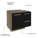 Ver imagem 5 de Armário Gabinete Nexus 65P Contemporâneo Marrom/Lâmina Mel/Preto Ônix