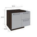 Ver imagem 4 de Armário Gabinete Nexus 65P Contemporâneo Marrom/Nogal/Branco Chess