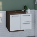 Ver imagem 6 de Armário Gabinete Nexus 65P Contemporâneo Marrom/Nogal/Branco Chess