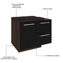 Ver imagem 5 de Armario Gabinete Nexus 65P Contemporâneo Marrom/Nogal/Preto Ônix