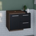 Ver imagem 6 de Armario Gabinete Nexus 65P Contemporâneo Marrom/Nogal/Preto Ônix