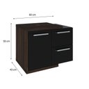 Ver imagem 4 de Armario Gabinete Nexus 65P Contemporâneo Marrom/Nogal/Preto Ônix