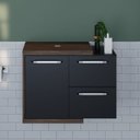 Ver imagem 1 de Armario Gabinete Nexus 65P Contemporâneo Marrom/Nogal/Preto Ônix