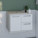 Ver imagem 6 de Armário Gabinete Nexus 65P Contemporâneo Branco/Snow/Chess