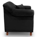 Ver imagem 5 de Kit 2 Poltronas Para Sala de Estar Vênus Veludo Preto Pés Castanho - Pallazio