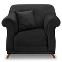 Ver imagem 4 de Kit 2 Poltronas Para Sala de Estar Vênus Veludo Preto Pés Castanho - Pallazio