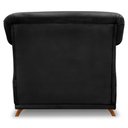 Ver imagem 6 de Kit 2 Poltronas Para Sala de Estar Vênus Veludo Preto Pés Castanho - Pallazio