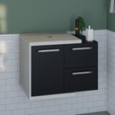 Ver imagem 6 de Armario Gabinete Nexus 65P Contemporâneo Branco/Snow/Preto Ônix