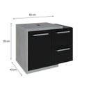 Ver imagem 4 de Armario Gabinete Nexus 65P Contemporâneo Branco/Snow/Preto Ônix