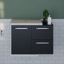 Ver imagem 1 de Armario Gabinete Nexus 65P Contemporâneo Branco/Snow/Preto Ônix