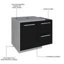 Ver imagem 5 de Armario Gabinete Nexus 65P Contemporâneo Branco/Snow/Preto Ônix
