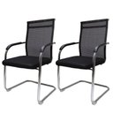 Ver imagem 1 de Kit 2 Cadeiras de Escritório Diretor Londres Mesh Fixa Preta