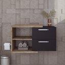 Ver imagem 1 de Armario Gabinete Nexus 83g Contemporâneo Marrom/Carvalho/Preto Ônix