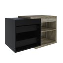 Ver imagem 2 de Armario Gabinete Nexus 83g Contemporâneo Marrom/Carvalho/Preto Ônix