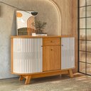 Ver imagem 6 de Aparador para Sala Buffet Monza e Cristaleira Moss Cinamomo Off White – Madetec