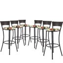 Ver imagem 1 de Kit Com 6 Banquetas Alta Forts Vermelho Floral, Fibra Uv Bancada, área Goumert, Bar, Piscina, Balc