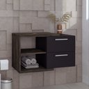 Ver imagem 6 de Armario Gabinete Nexus 83g Contemporâneo Marrom/Carvalho Dark/Preto Ônix