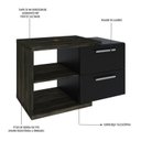 Ver imagem 5 de Armario Gabinete Nexus 83g Contemporâneo Marrom/Carvalho Dark/Preto Ônix