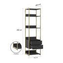 Ver imagem 4 de Closet Industrial Solteiro Aberto Armario com 2 Gavetas - Preto