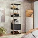 Ver imagem 2 de Closet Industrial Solteiro Aberto Armario com 2 Gavetas - Preto