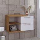 Ver imagem 6 de Armario Gabinete Nexus 83g Contemporâneo Marrom/Lâmina Mel/Branco Chess
