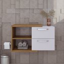 Ver imagem 1 de Armario Gabinete Nexus 83g Contemporâneo Marrom/Lâmina Mel/Branco Chess