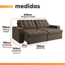 Ver imagem 3 de Sofá Retrátil e Reclinável 3 Lugares 2,40m Malibu