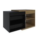 Ver imagem 2 de Armario Gabinete Nexus 83g Contemporâneo Marrom/Lâmina Mel/Preto Ônix