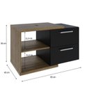 Ver imagem 4 de Armario Gabinete Nexus 83g Contemporâneo Marrom/Lâmina Mel/Preto Ônix