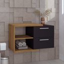 Ver imagem 6 de Armario Gabinete Nexus 83g Contemporâneo Marrom/Lâmina Mel/Preto Ônix