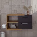 Ver imagem 1 de Armario Gabinete Nexus 83g Contemporâneo Marrom/Lâmina Mel/Preto Ônix