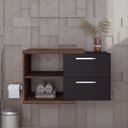 Ver imagem 1 de Armario Gabinete Nexus 83g Contemporâneo Marrom/Nogal/Preto Ônix
