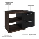 Ver imagem 5 de Armario Gabinete Nexus 83g Contemporâneo Marrom/Nogal/Preto Ônix